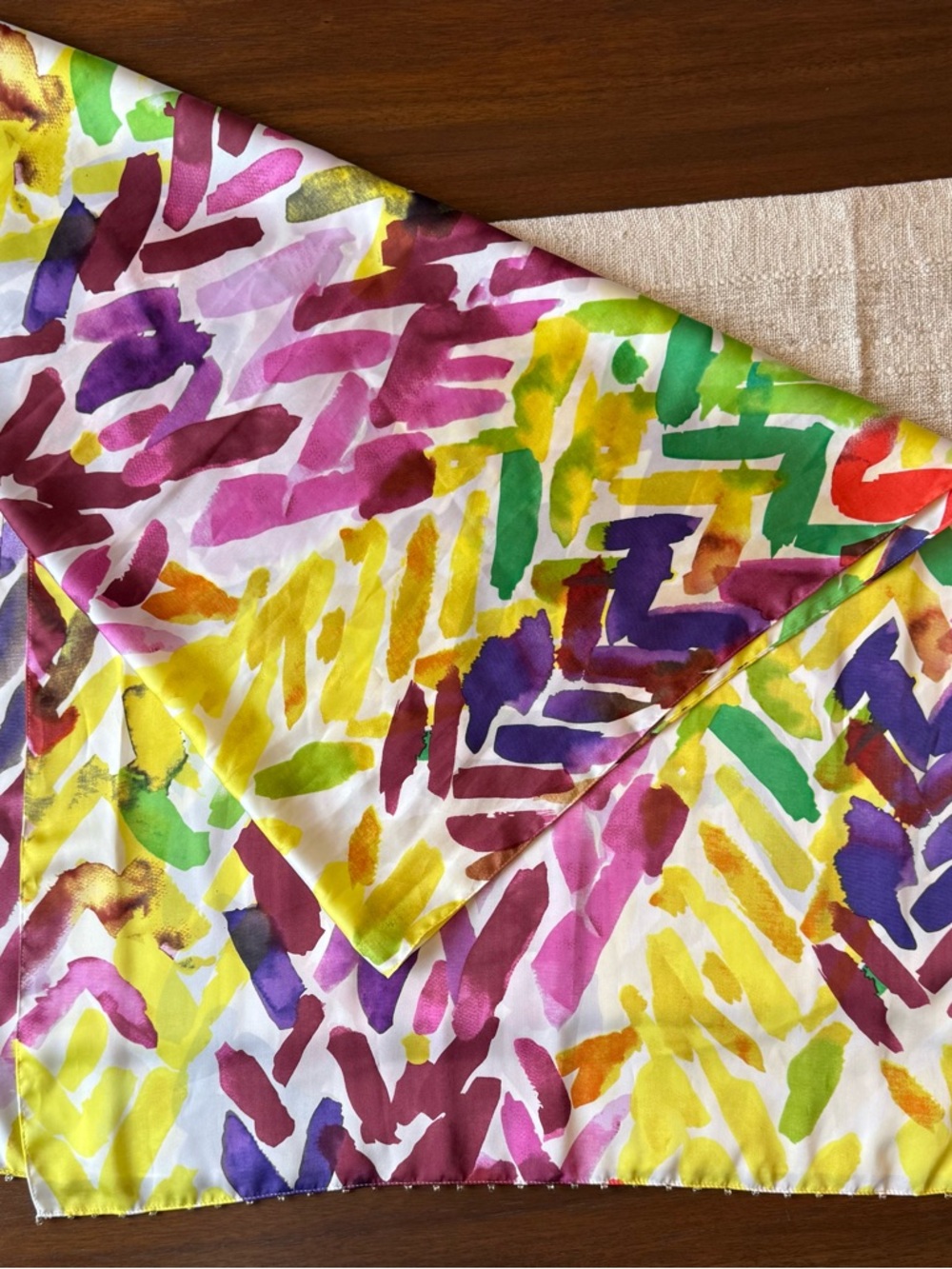 Coldwater Creek Scarf Colorful Abstract Lightweight Wrap Shawl Sarong